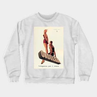 ONDELIA "Elegance for the Sea" 1933 Art Deco Poster Art by Marcello Dudovich Crewneck Sweatshirt